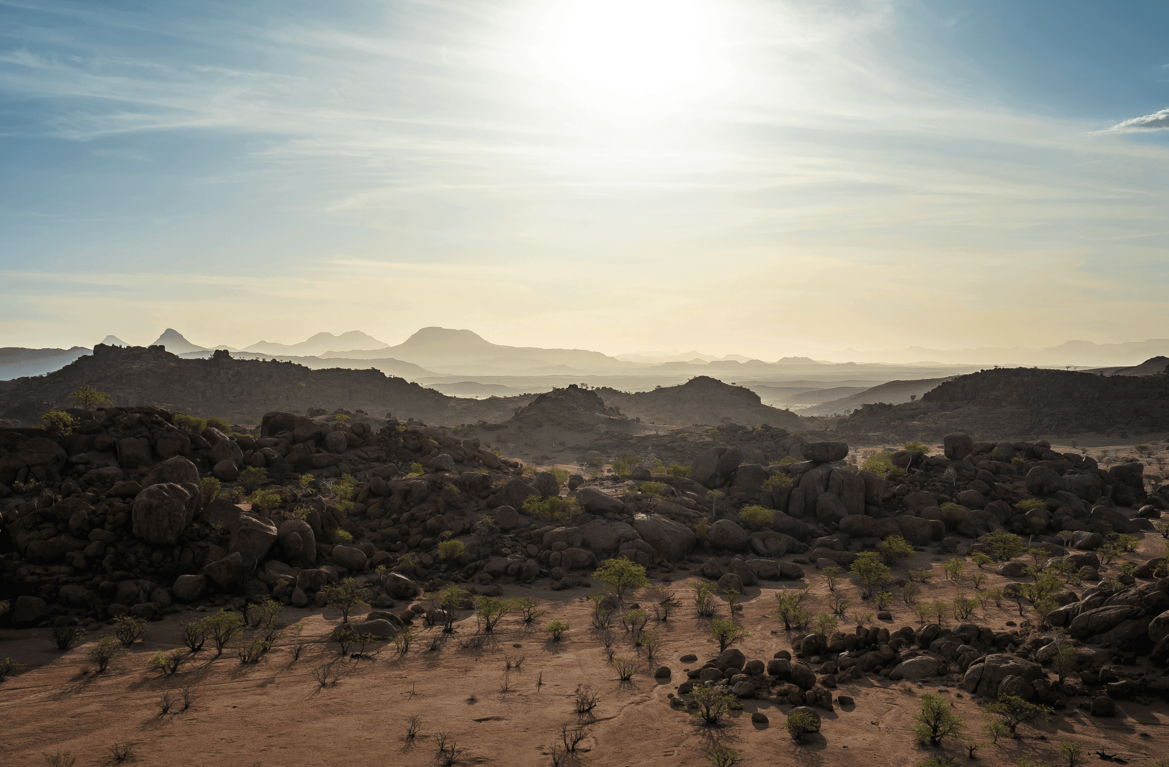 Back-lit mountains